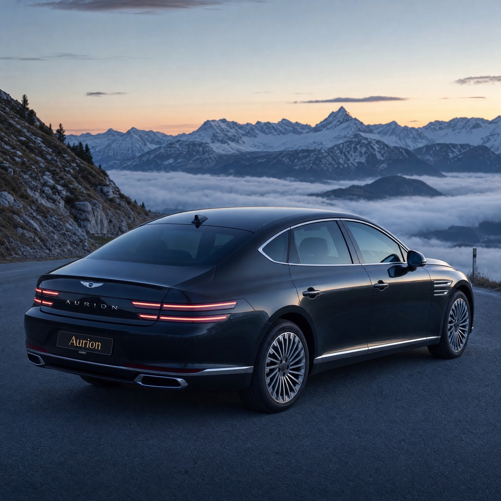 Driving the Genesis Electrified G80 on a Swiss mountain road